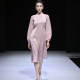 Sweet Waist Solid Color ແຂນຍາວ Swing Dress ສໍາລັບແມ່ຍິງ