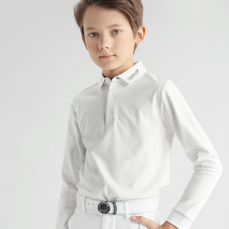 Eg Kidsren's Golf Clothing Boys' Long-Sleeved T-Shirt Autumn and Winter Youth Golf Clothing Golf Tops Quick-Drying