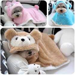Pet Bichon Frise Pomeranian Small Dog Puppy Teddy Dog Clothes Autumn and Winter Clothing Nightgown Pajamas Home Clothes Small Blanket
