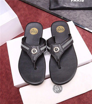 European Station Wasqi Tide Cards Herringbone Slippers Men Genuine Leather Medusa Flat Bottom 2020 Summer New Stylish Sandals