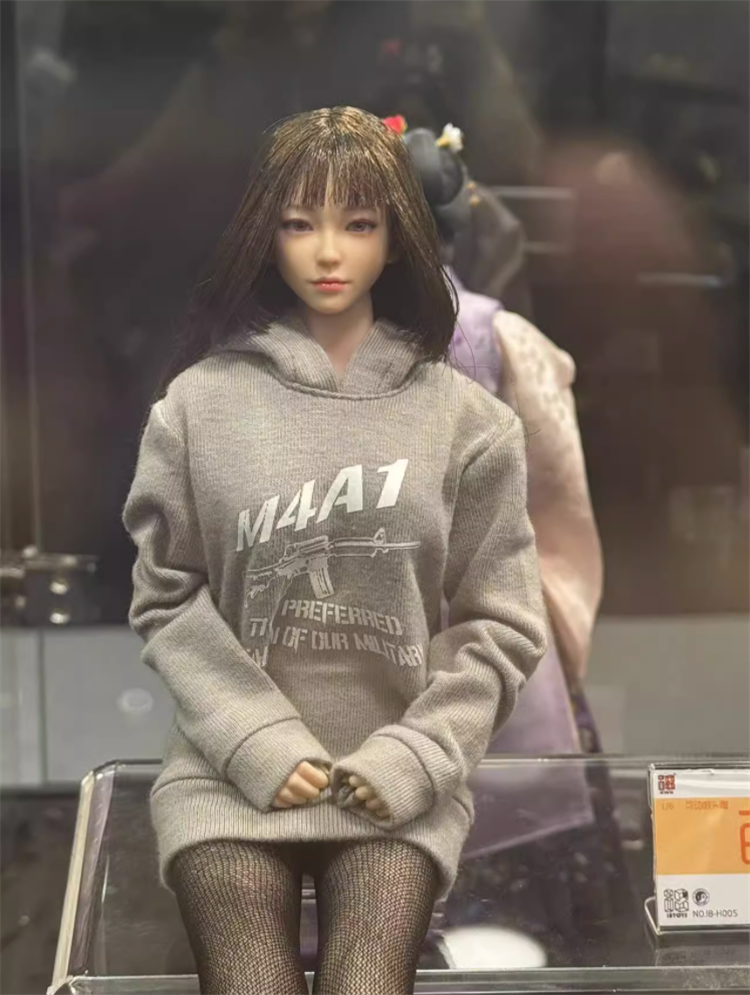 i8toys 1 6 small cute movable eye female soldier head carving suitable for 12 inch white skin vegan first pre-sale-Taobao