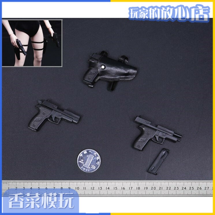 1 6 Soldiers Occasionally P226 model with quick pull-out sleeve tied leg gun set spy agent arms left and right spot