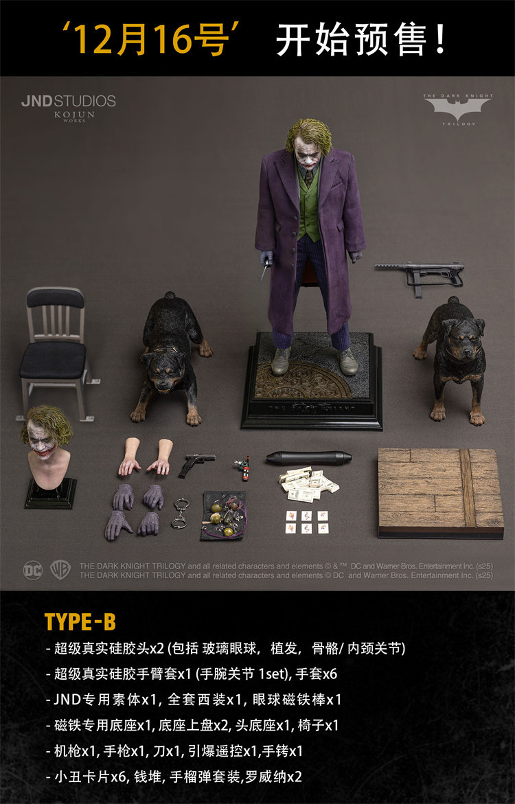 JND Studios & KOJUN WORKS 1/6 Joker Heath Ledger Action Figure
