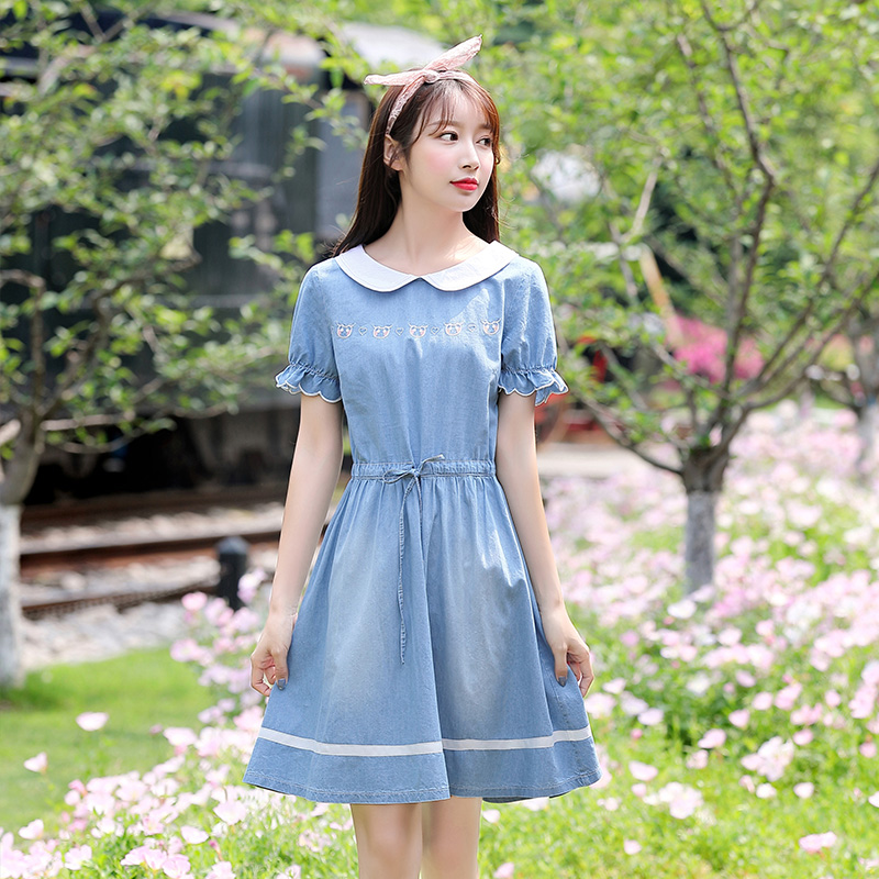 Teenage Girl Foreign Dress Women's Summer Dress College Wind Dolls Collar High School Students Sweet Little Fresher Junior High School Boy Dresses