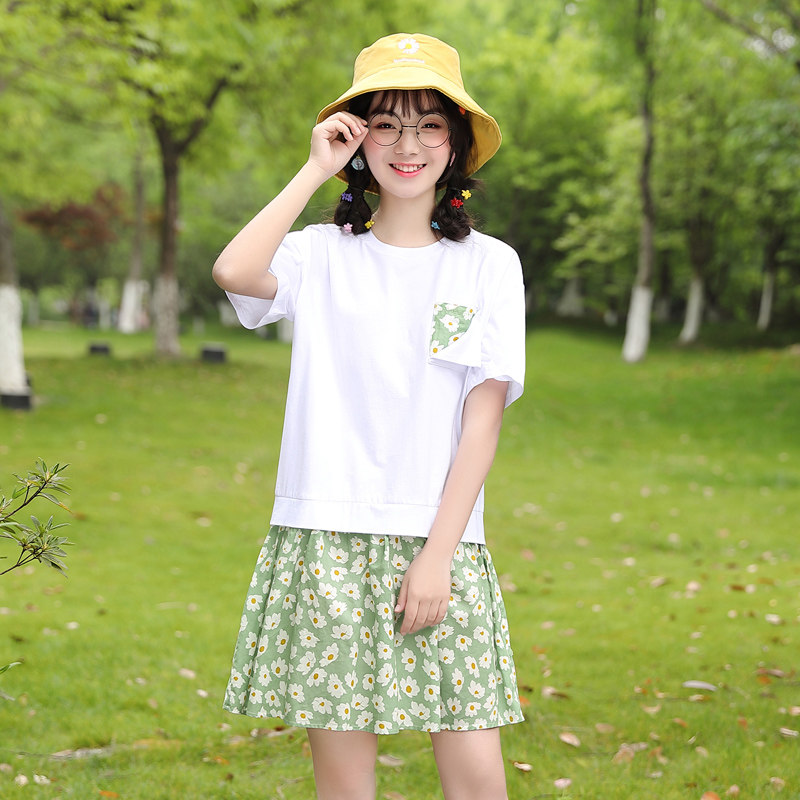 Girl Dress Female Summer Dress Junior High School Student Xiaoxing Xinhuang College Window