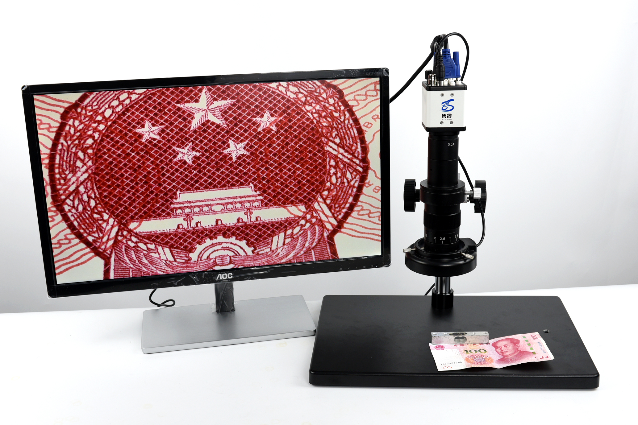 Electronic Microscopy HD 1080 High Speed Cross Line VGA BNC Precision Detect Digital Magnifier 19 Inch Screen