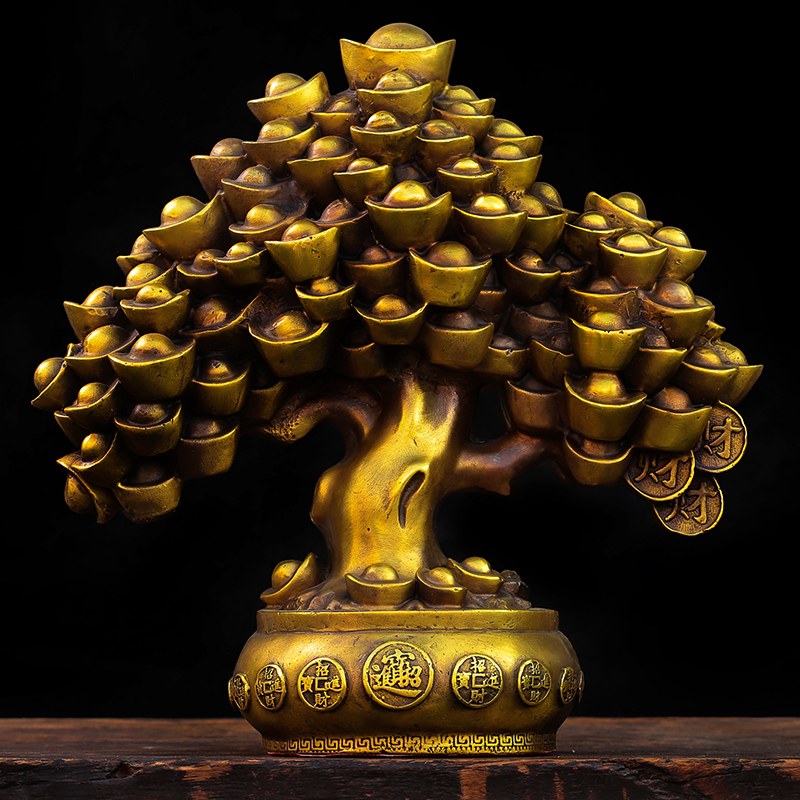 Brass Money Tree with Ingots and Coins, Fortune Tree, Prosperity Tree, Home and Office Decoration, Ornament, Gift, Opening Ceremony Tree Brass Money Tree with Ingots and Coins, Fortune Tree, Prosperity Tree, Home and Office Decoration, Ornament, Gift, Opening Ceremony Tree
