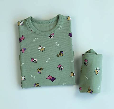 Bộ đồ lót trẻ em bằng vải cotton dày lông ấm áp cho bé trai và bé gái mùa thu quần áo bé gái màu cotton đáy quần áo len mùa đông quần giữ nhiệt trẻ em