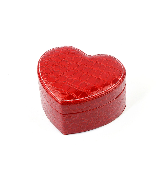 Bông tai tình yêu màu đỏ Hộp lưu trữ đồ trang sức Công chúa đơn giản Bông tai Hàn Quốc Vòng cổ Vòng trang sức Hộp nhẫn - Nhẫn