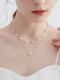 Camellia double-layer imitation pearl necklace for women autumn and winter long sweater chain accessories light luxury niche high-end sense