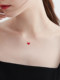 Little red heart necklace women's S925 silver light luxury high-end temperament red love clavicle chain 2026 New Year accessories