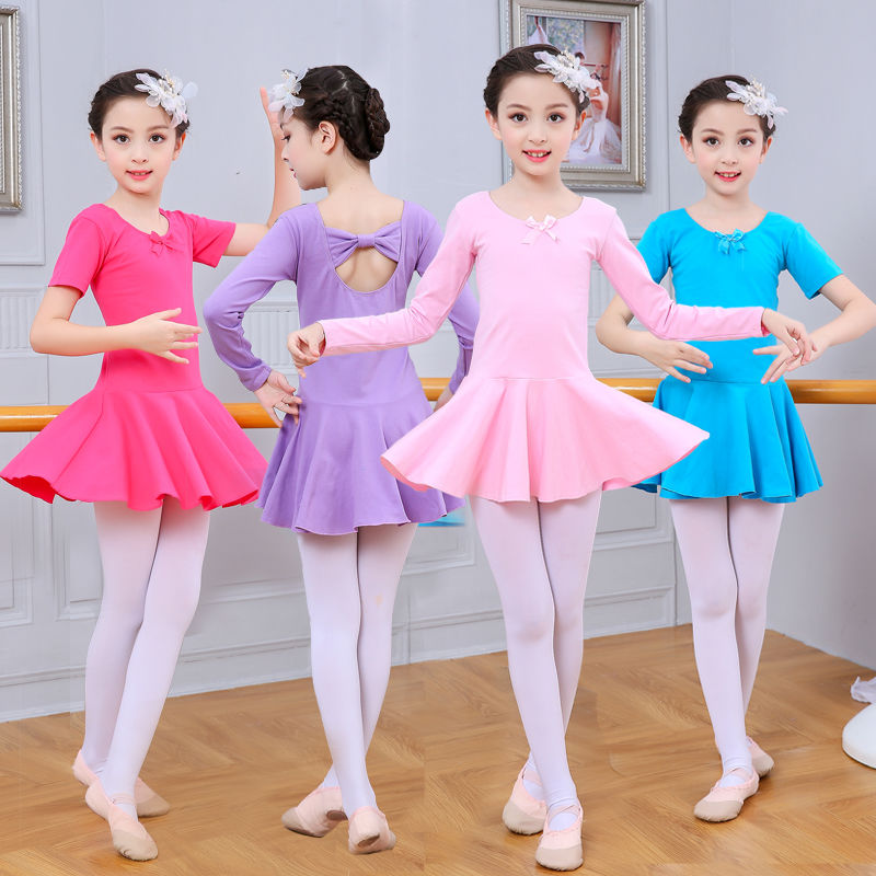 Children's dancer girl rehearsas for the spring and summer long short sleeve girl ballet dresses Dance Dress Kindergarten China Dance Dress