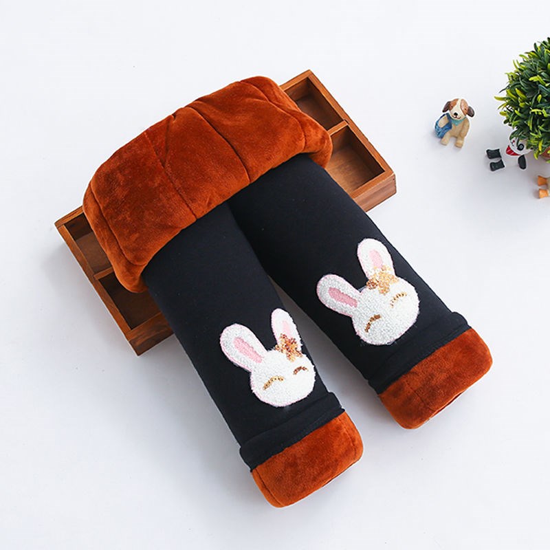 Girls Gavelt Winter Clothing Pants for three layers of thickened cotton pants worn girl 2-3-4-5-6-78 years old