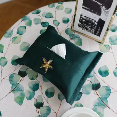 Simple cartoon tissue paper cover creative tissue paper box Fabric embroidery small fresh living room car powder room removable toilet paper cover