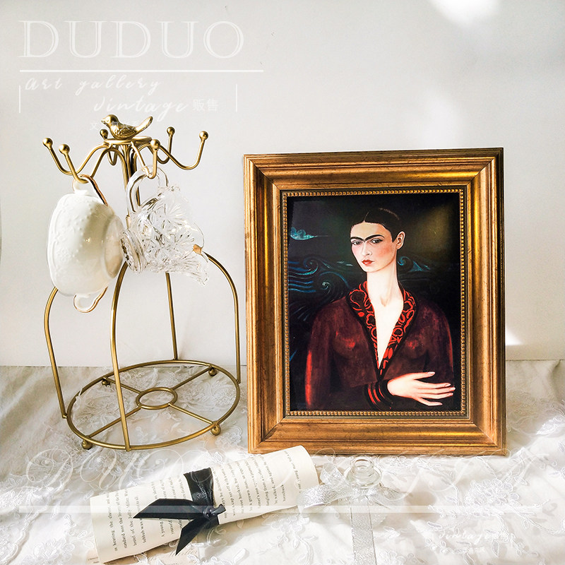 European art retro photo frame table Frida oil painting frame American decorative painting 6 inch 7 inch 10 inch ornaments