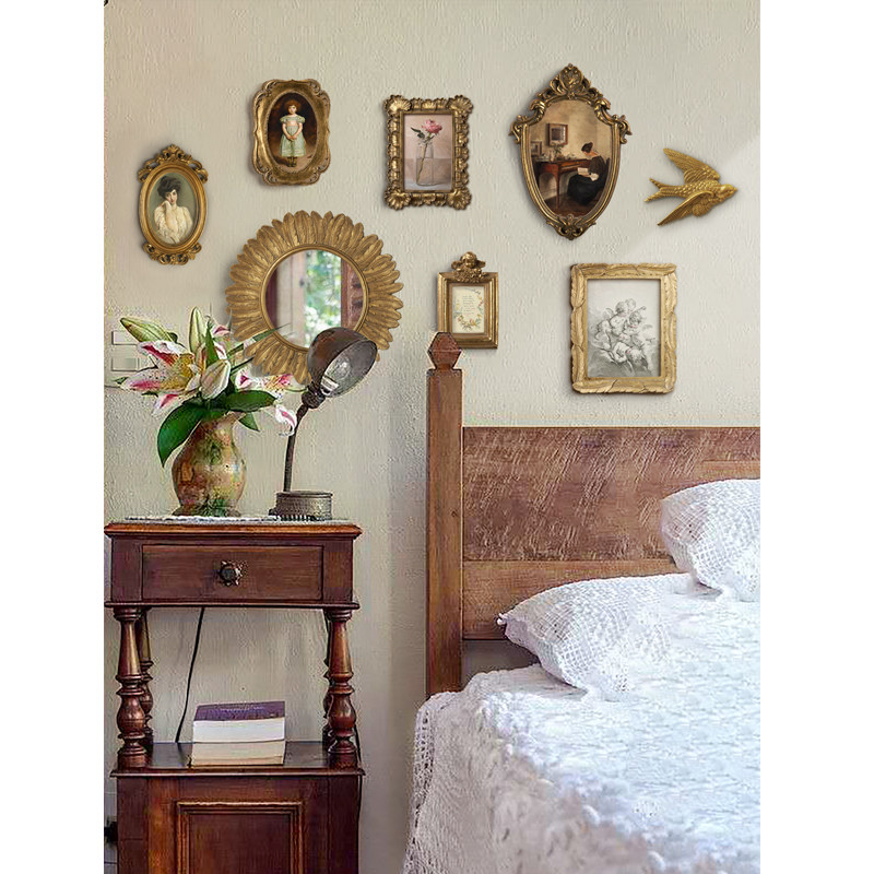 American light luxury retro decorative painting living room porch sofa background wall painting French bedroom wall decoration mural