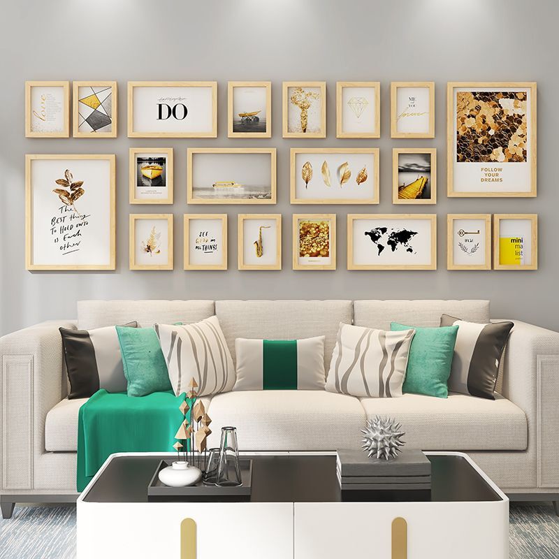 Living Room Photo Wall Decoration Frame Wall Hanging Combination Creative Sofa Background Photo Wall Album Wall No Drilling Required