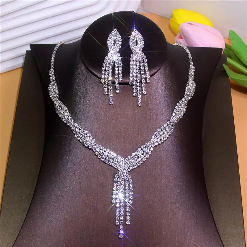Ожерелье для невесты, цепь, серьги, аксессуар, украшение