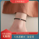 网红天然黑曜石海蓝宝脚链女纯银国潮2025年新款夏潮简约脚踝链