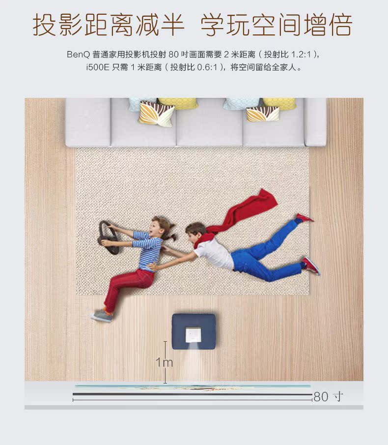 Máy chiếu BenQ BenQ i500E home HD không dây wifi micro máy chiếu ngắn rạp hát tại nhà U loa bluetooth - Máy chiếu