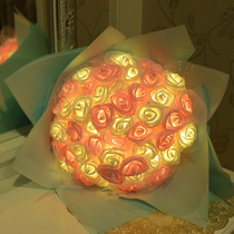  Send girlfriend homemade rose bouquet DIY handmade creative net red night light creative surprise confession