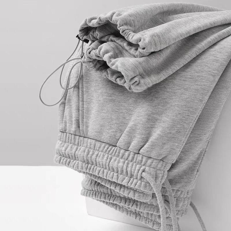 A Versatile Item, Get One Now! 300g Light Gray Casual Pants for Women, Jogger Wide-Leg Two-Way Wear Sweatpants for Men, Spring Sports Pants
