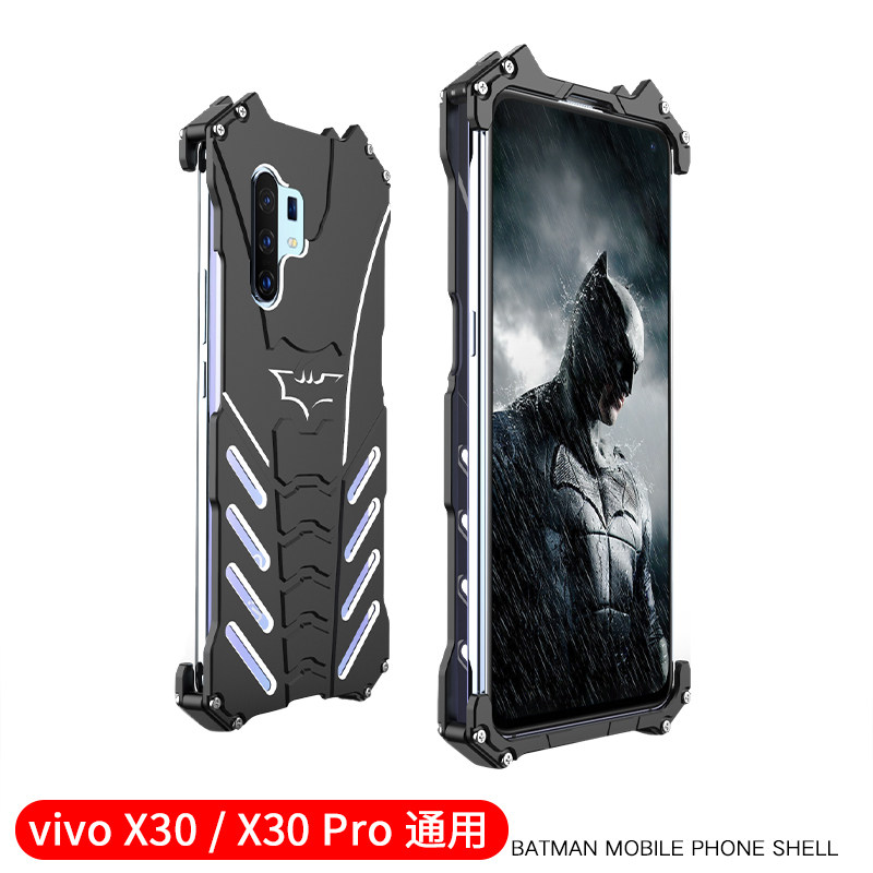 R-Just Batman Shockproof Aluminum Shell Metal Case with Custom Batarang Stent for vivo X30 Pro & vivo X30