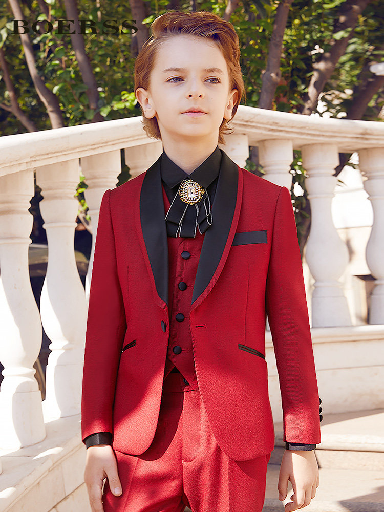 Boys' suits, children's suits, big boys' flower girl dresses, host catwalk piano performance clothes, handsome small suits