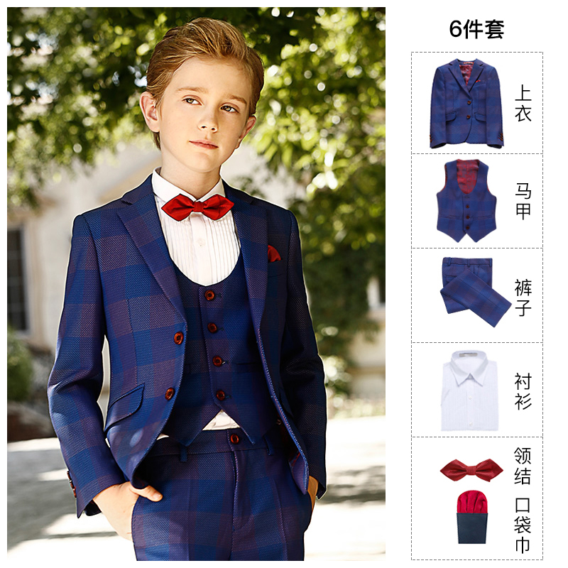 BOERSS trai ăn mặc Set Childrens Flower Childrens Performance Suit Childrens Suit Hàn Quốc Version bé Casual Suit mùa hè mùa xuân