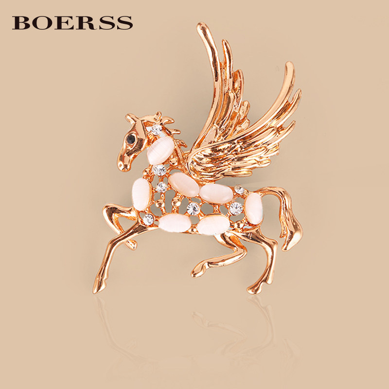 Boerss Boys Gold Pony brooch Large Flower Boys Suit Children Small Dress Accessories Men and Women