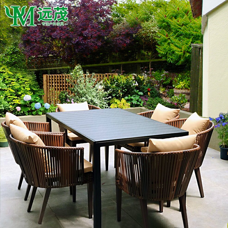 Yuan Mao Nordic Outdoor Leisure Table Plastic Wood Anti-corrosion Table Temporary Chair Outdoor Dining Table and Chair Combination