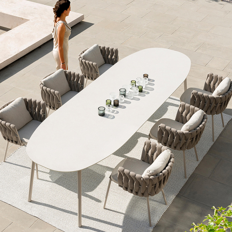 Yuanmao net red outdoor table and chair courtyard open-air tea table and chair combination Teng chair rattan chair round table dining table and chair combination