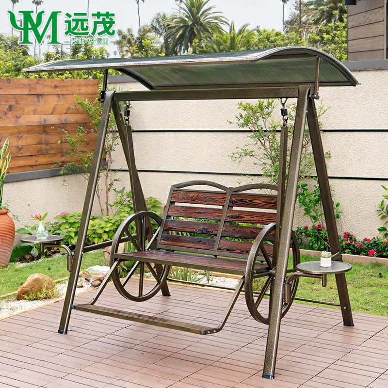 Far-lush Nordic net red outdoor swing Courtyard Swing swing Greenhouse Rocking Chair Terrace Hanging Chair Double Rocking Chair