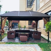 Far-lush aluminum alloy outdoor pavilion Pavilion Courtyard Villa Pavilions Garden Awning Open Air Balcony Outdoor Sunshine Canopy