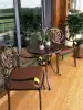 Balcony small coffee table combination three-piece set of one table and two chairs European leisure cast aluminum outdoor table and chair small table and two chairs