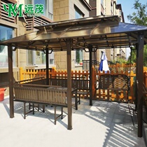 Yuanmao Pavilion outdoor pavilion courtyard awning anticorrosive wood swing adult Four Corners outdoor Villa Garden canopy