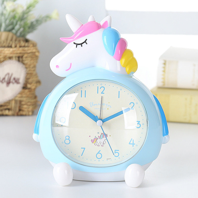 Teenage Girl Hearts Alarm Clock Elementary School Kids Unicorn Cute Children Cartoon Headboard Student Bedroom Get Up The God Instrumental Will Speak
