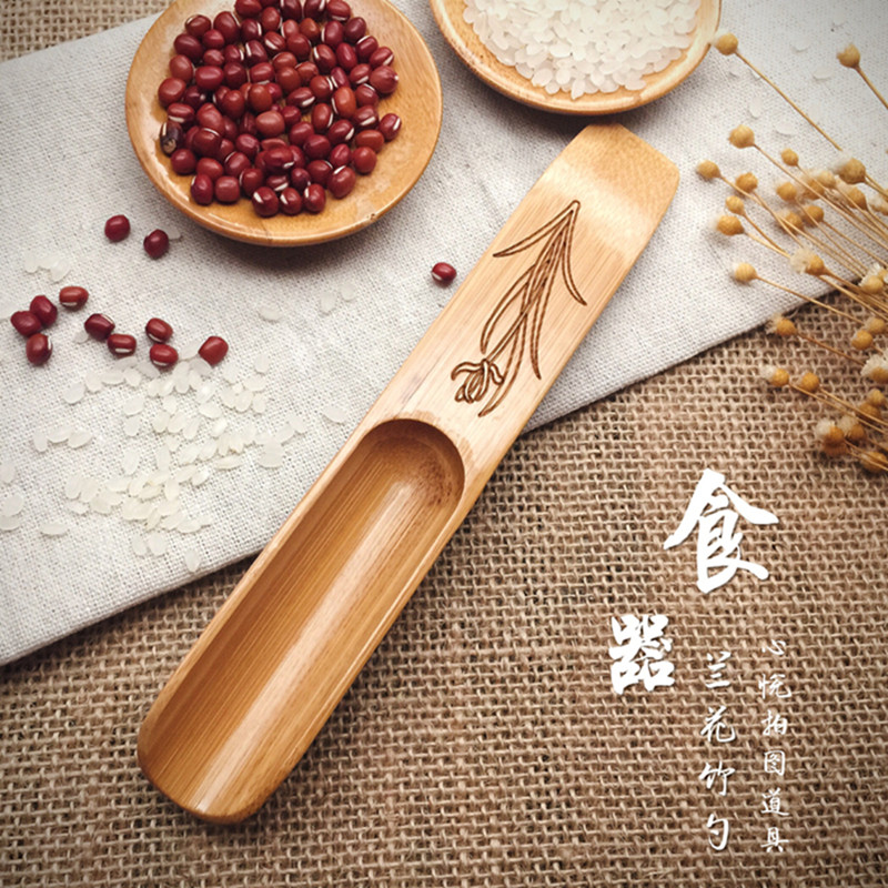 Natural bamboo tea spoon bamboo spoon bamboo shovel tea dried fruit patentable photo-prop food Grocery Photography shooting Swaying Pieces