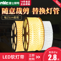 Nex lighting soft light with led living room ceiling decoration patch 2835 light bar super bright double row light strip 220V
