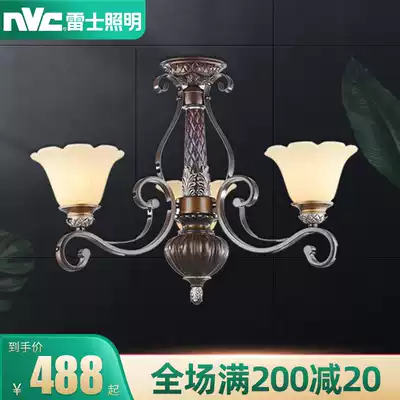 NVC lighting Nordic led living room chandelier Simple modern creative American dining room bedroom 3 head lamps Retro