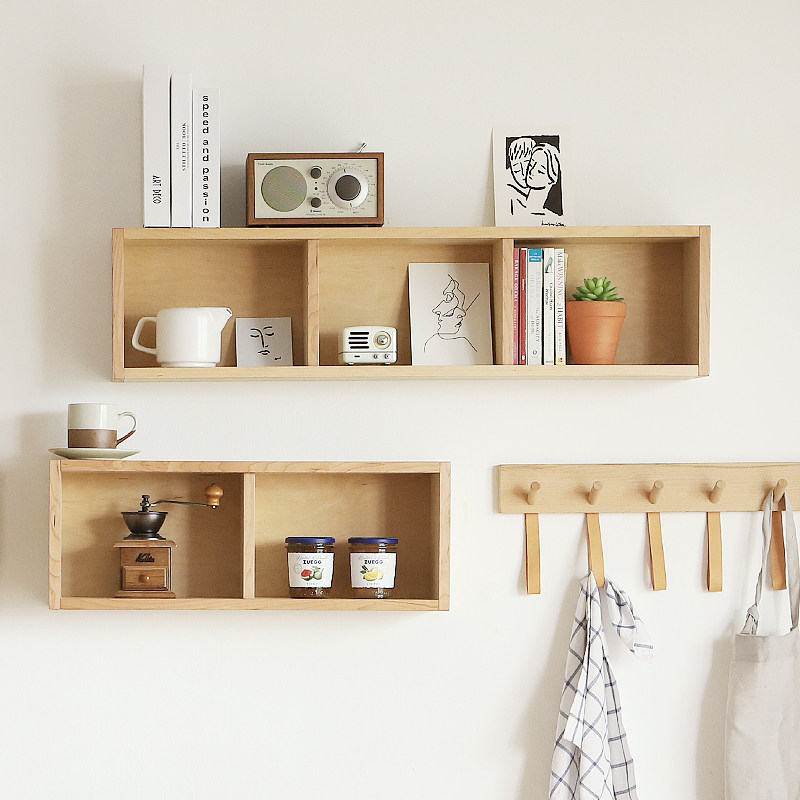 Little wood products wall with shelf Japanese cabinet wall shelf wall shelf shelf shelf