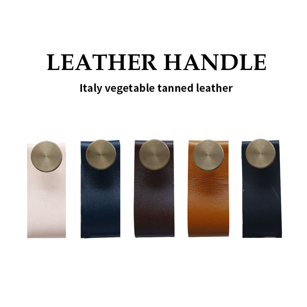 Overall cabinet pull handle handle invisible leather single hole Nordic ins leather handle leather handle drawer wardrobe concealed door cabinet door
