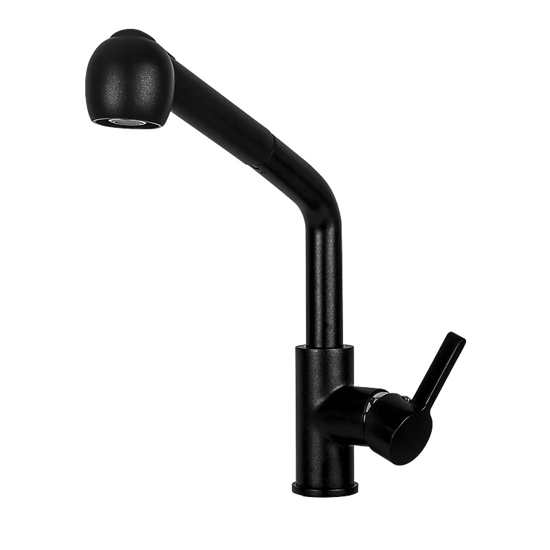 Kornner kitchen quartzite quartz full copper pull-out universal hot and cold water faucet can rotate the vegetable basin tap