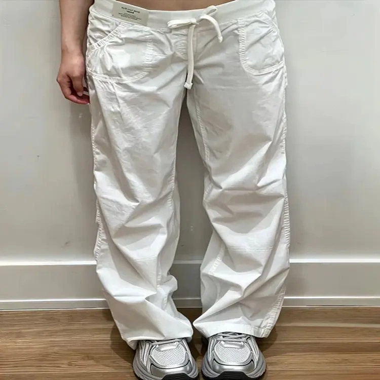 Hollister Little Seagull American-Style Low-Waist Drawstring Straight-Leg Work Pants Wide-Leg Casual Denim Long Pants for Women