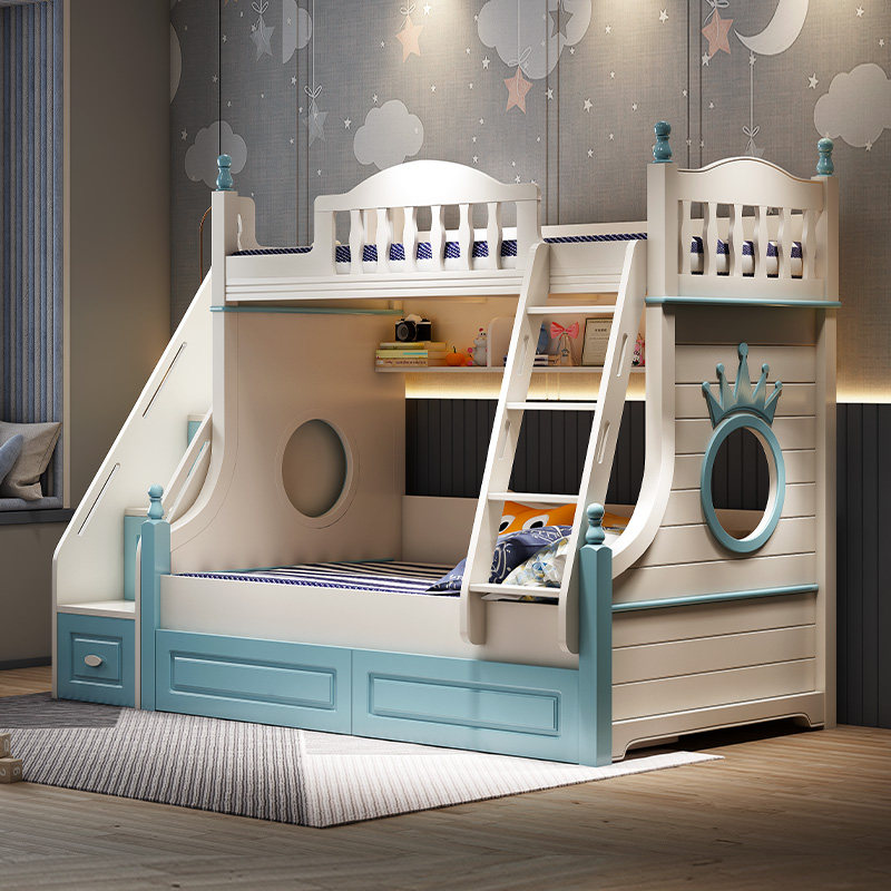 high and low bed children 1 2m 1.5 m boy double layer child and mother dislocated solid wood two-layer upper and lower bunk wooden