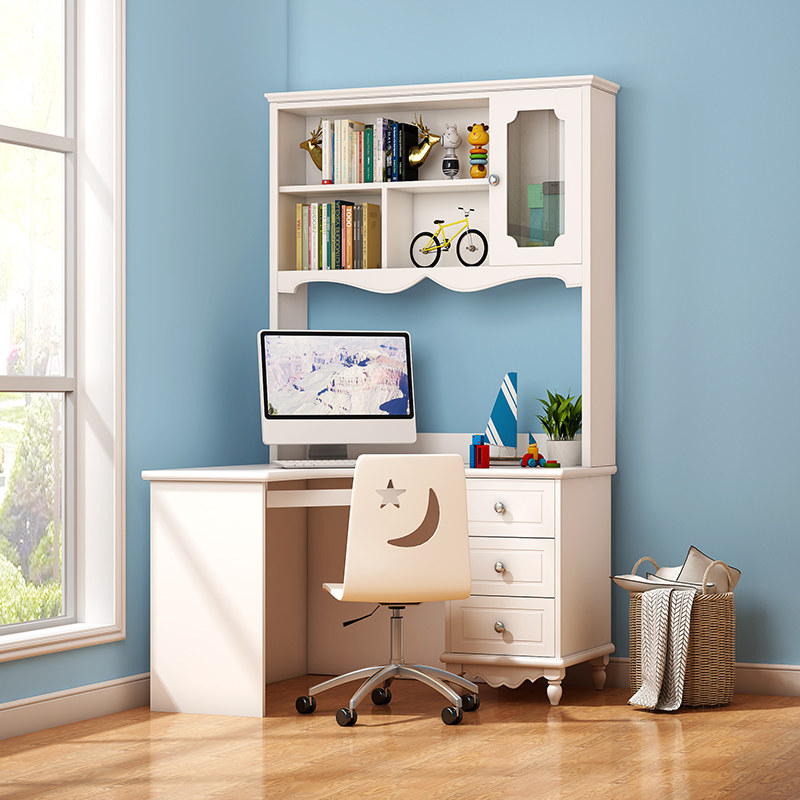 Yiyi computer desk bookcase bookshelf student children's study table Korean pastoral storage cabinet adult desk desk