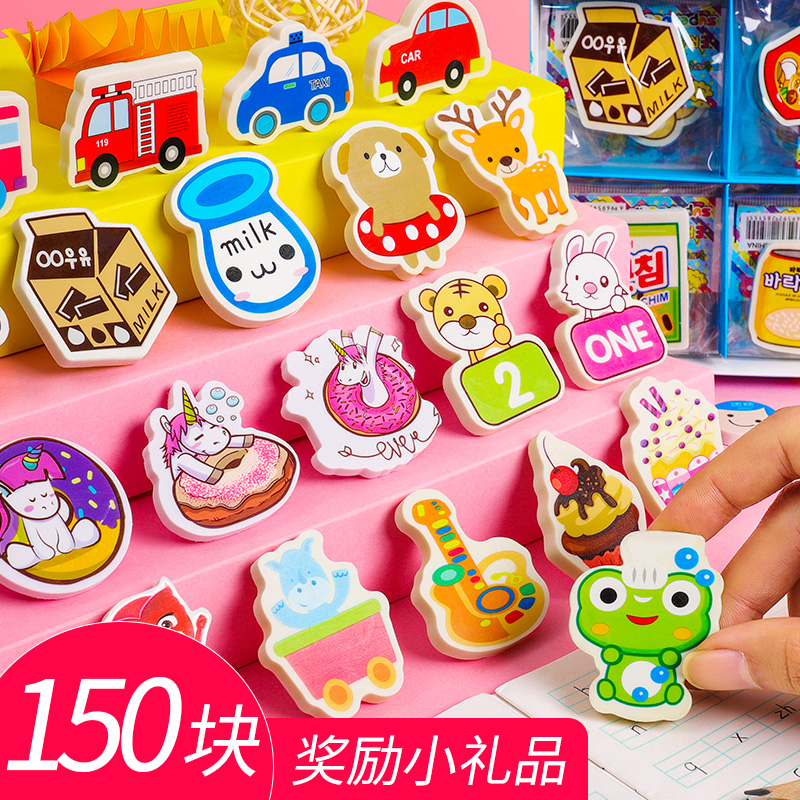 Cartoon Eraser Cute Super Cute Creative Elementary School Kids Special Animal Dinosaur Food Fruit Drink Toy Like Leather Rub No Crumb Leaving Marks Children Learn Supplies Stationery Small Prize Gifts