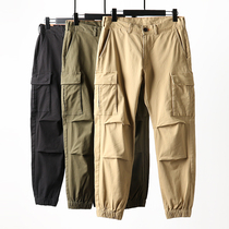 Beauty single heavy industry sand wash mens vintage pure cotton casual tooling bunches feet trousers tide 6536