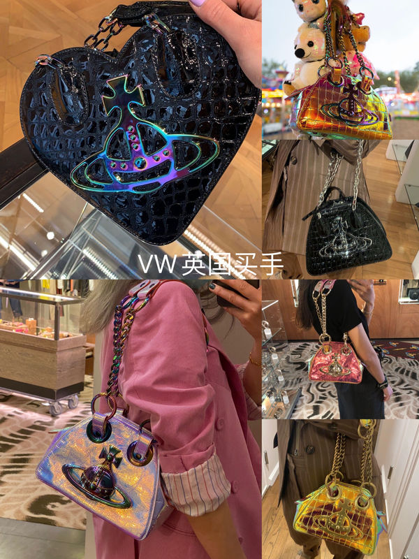 [Ready Stock] Vw Queen Mother Archive Big Saturn Chain Handbag Crossbody Bag Bowling Bag