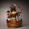 Nepalese craftsmanship pure copper pure handmade high relief chiseled Tibetan gilt Manjushri Buddha statue